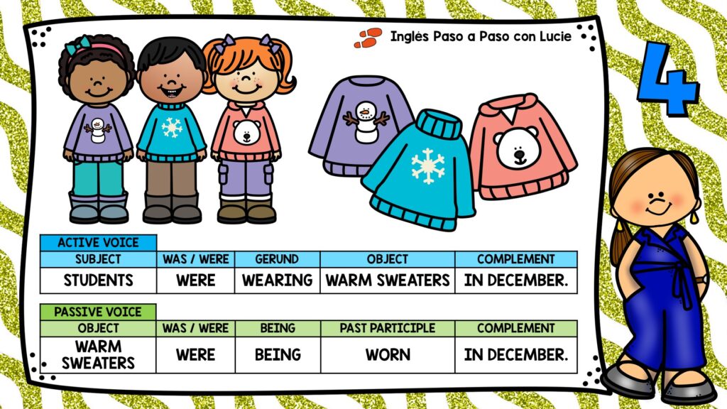 past continuous tense change into passive voice