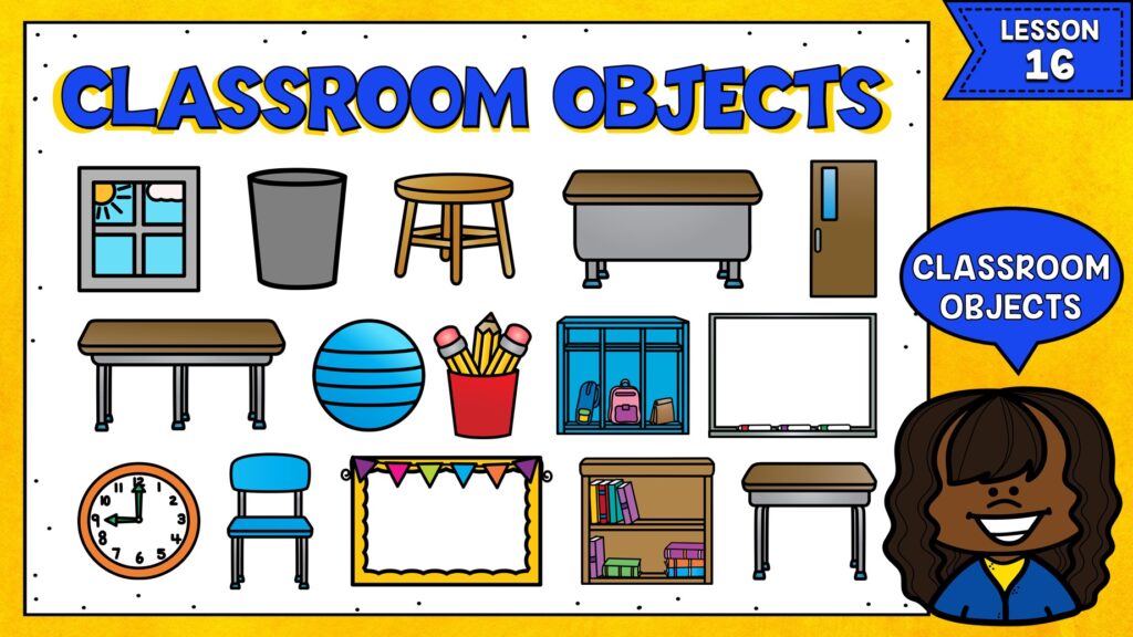 objetos del salón de clases en inglés