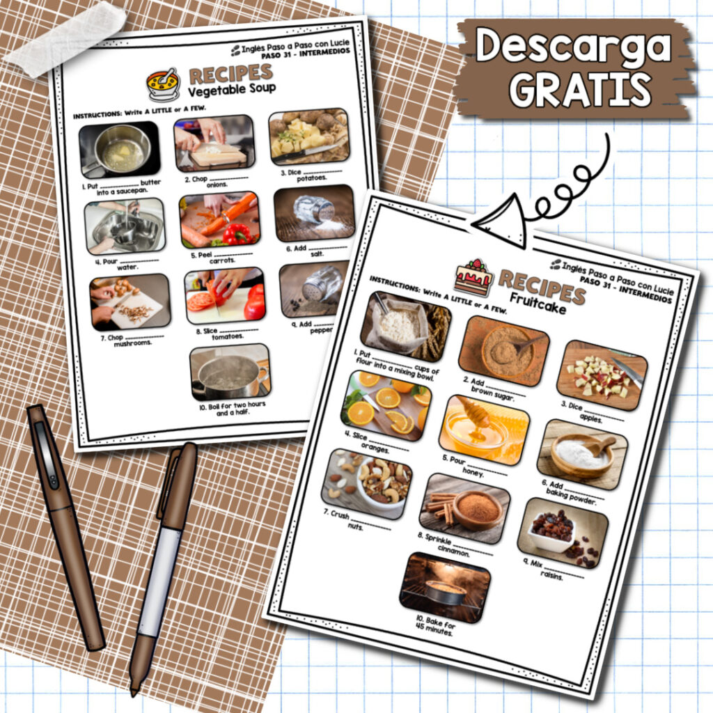 recetas en inglés y español