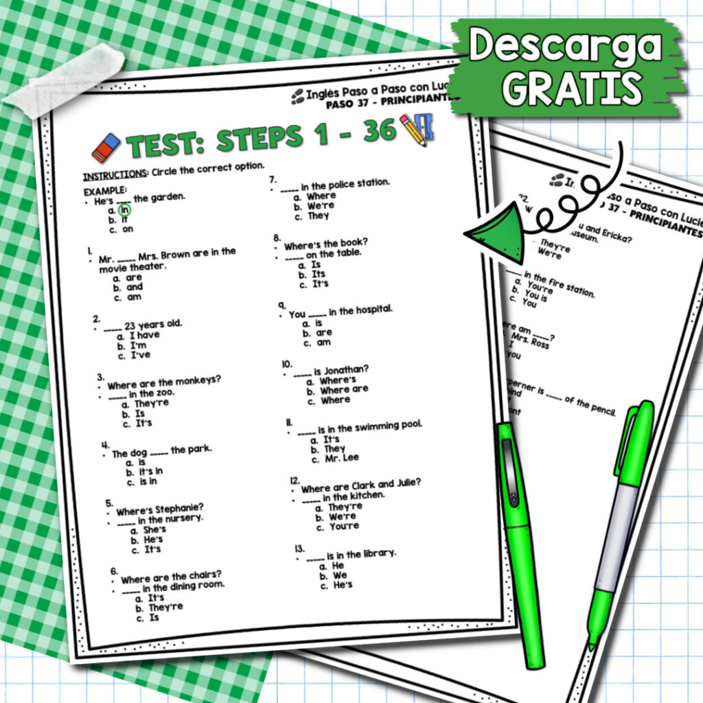 prueba de inglés para principiantes