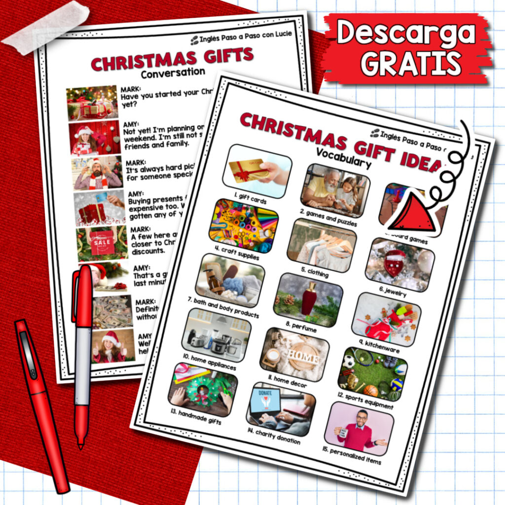 Lecciones en inglés de Navidad - Regalos Navideños