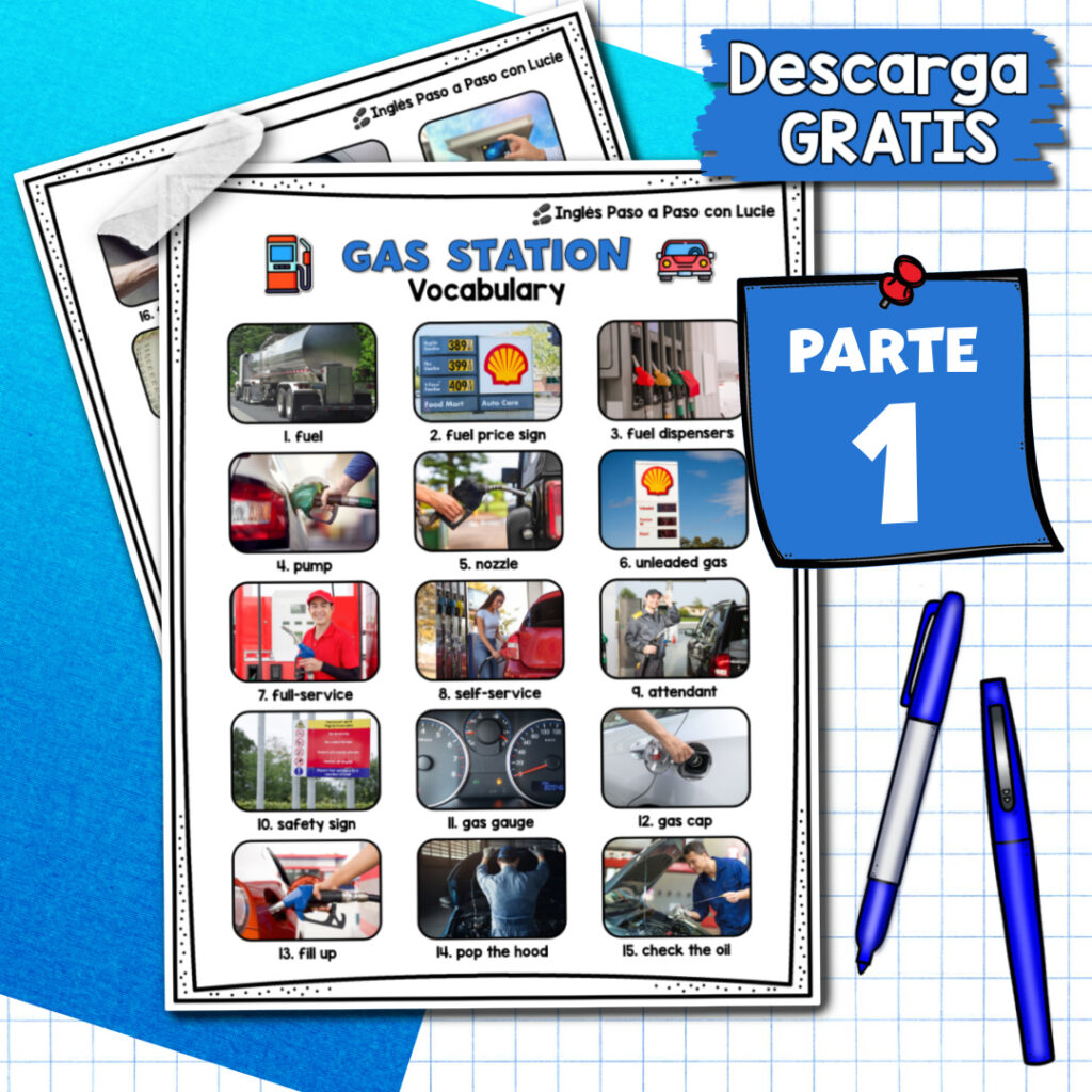 Vocabulario de la gasolinera en inglés