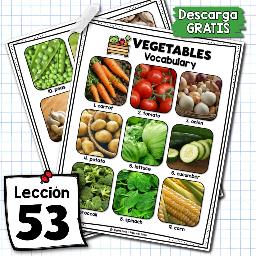 Los Vegetales en Inglés